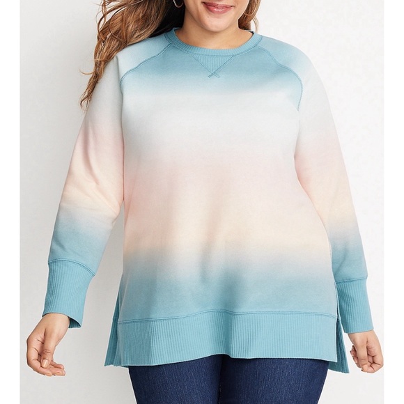 Maurices Tops - Maurices Plus Size Willowsoft Ombre Striped Fleece Sweatshirt